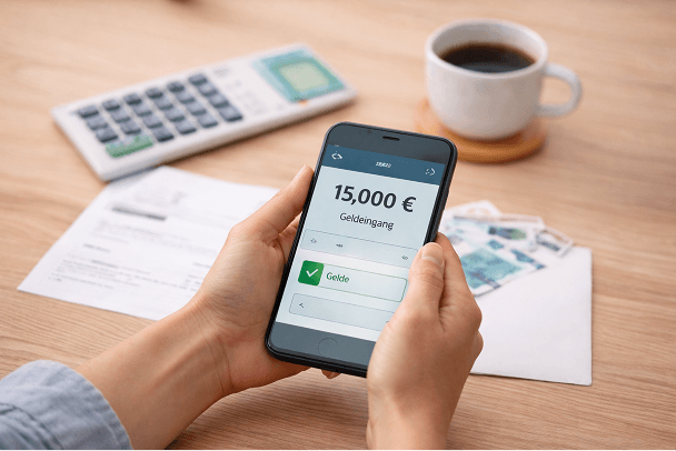 Schnelle Auszahlung auf dem Smartphone