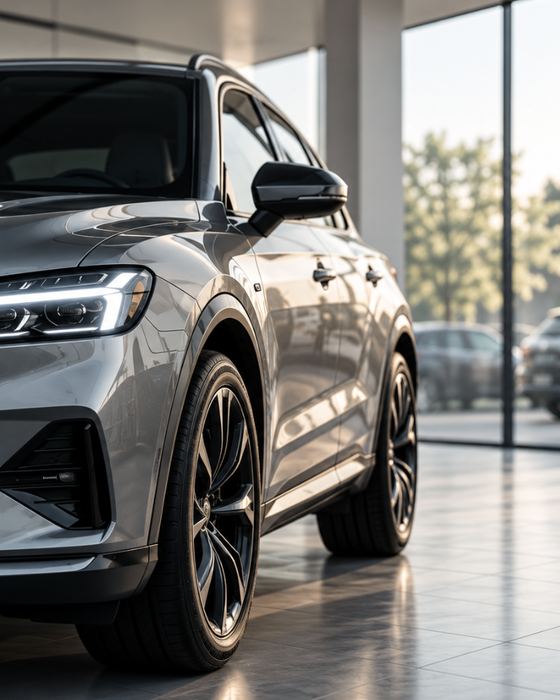 Moderner SUV im Ausstellungsraum eines Autohauses